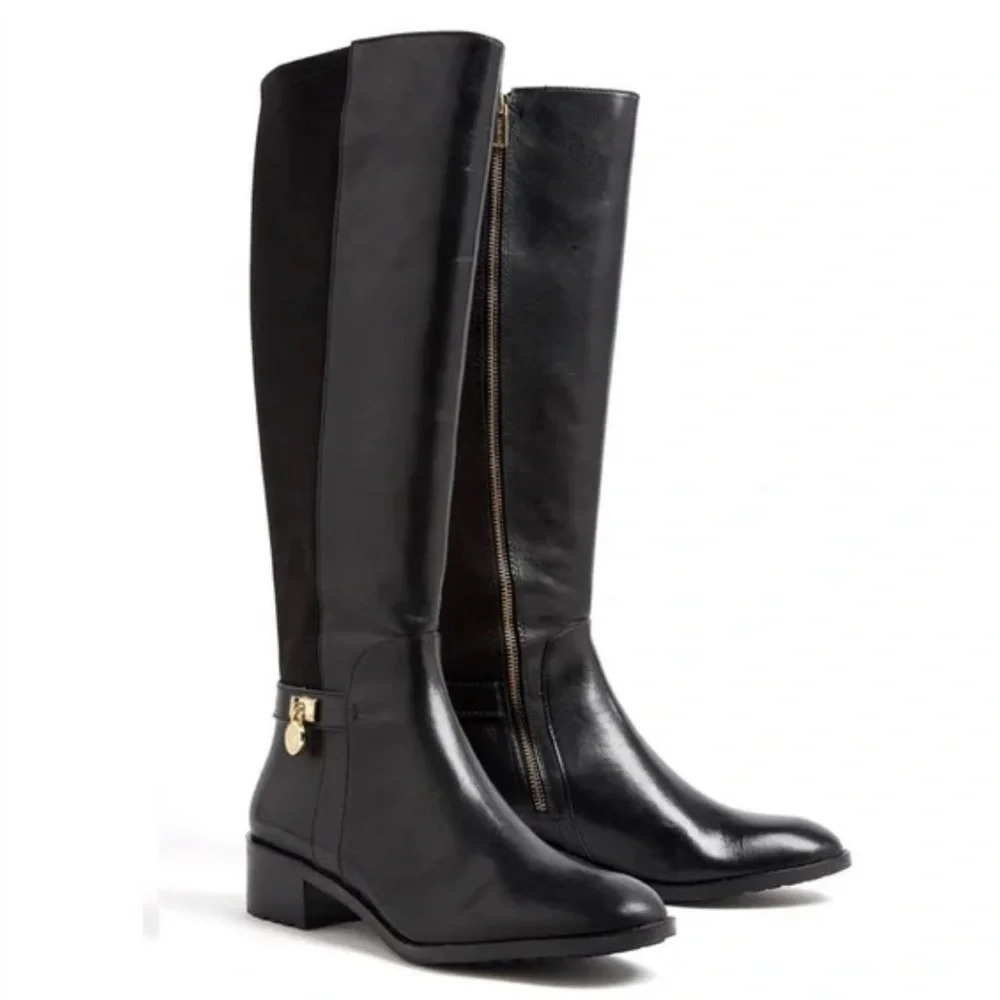 Michael Kors Black Leather Riding Boots